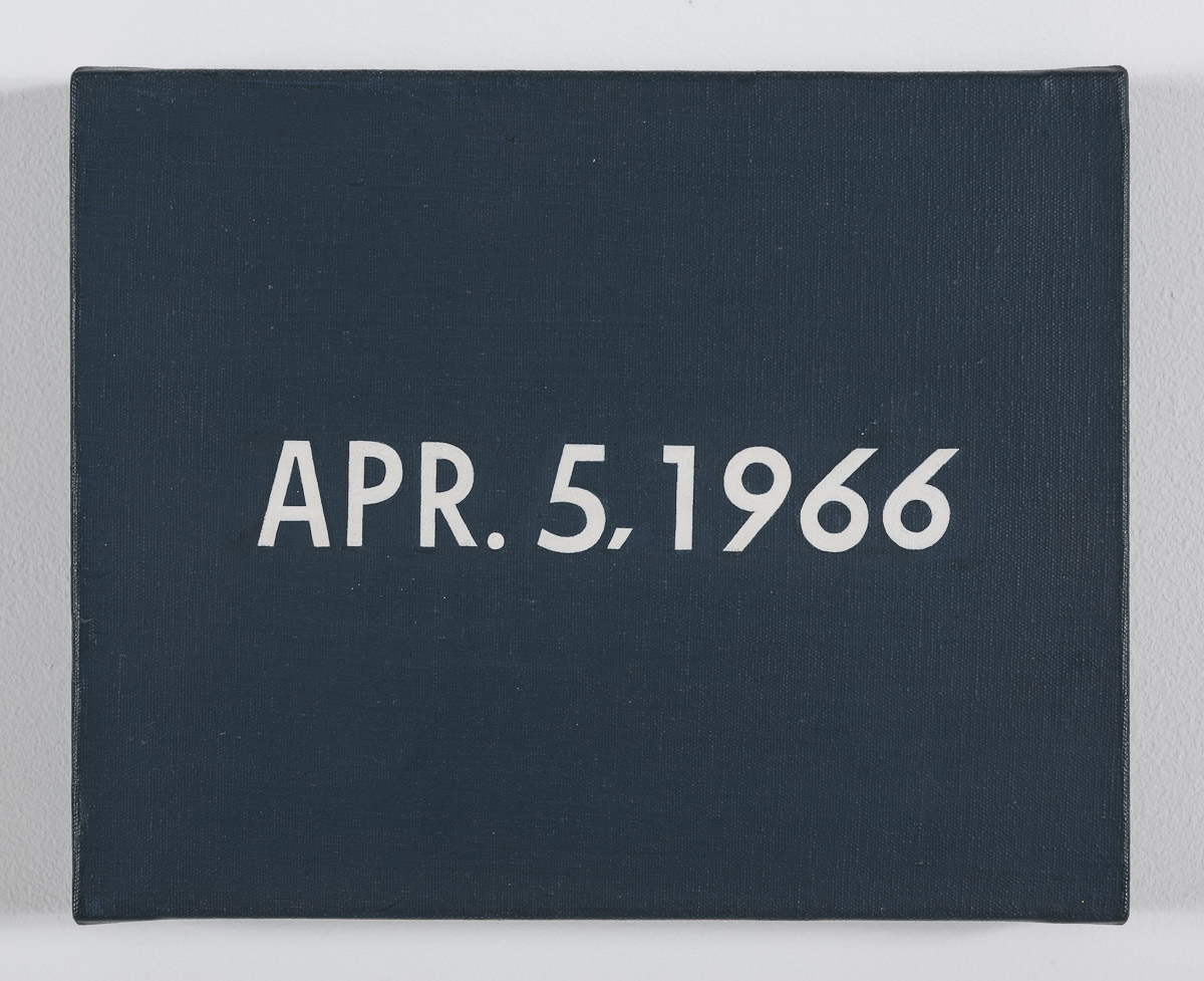 On Kawara, <i>Apr. 5, 1966</i>, 1966, Liquitex on canvas, 8 x 10 inches (20 3/8 x 25 1/2 cm)