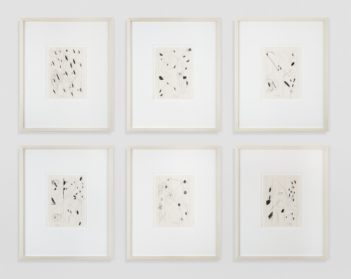 <i>Untitled (11/4/82)</i>, 1982, wax crayon and pencil on paper, 6 parts: 8 x 5 3/4 inches (20.3 x 14.6 cm) each.