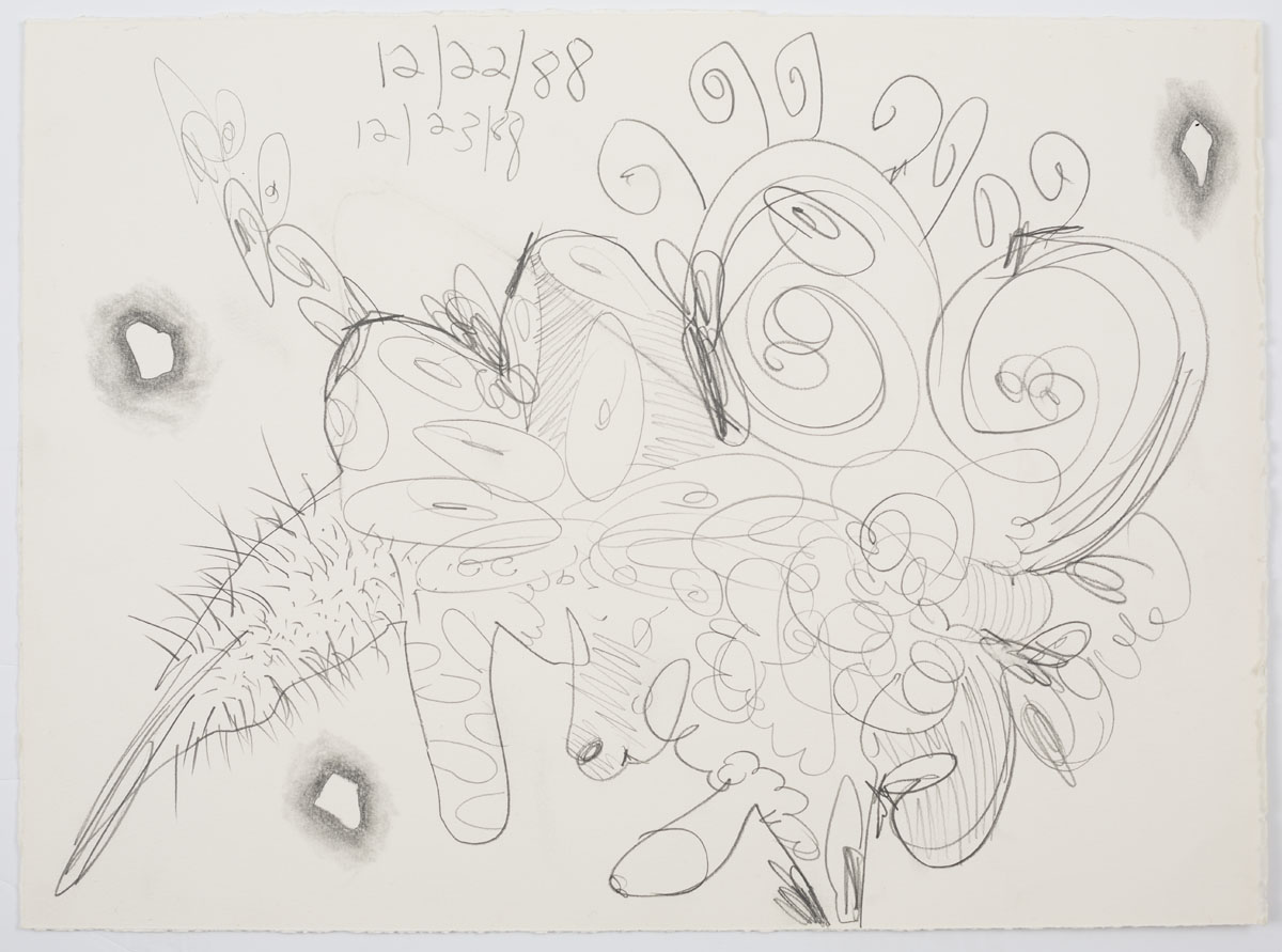 <i>Untitled (12/22/88, 12/23/88)</i>, 1988, pencil on paper,14 1/8 x 19 3/4 inches (35.9 x 50.2 cm)