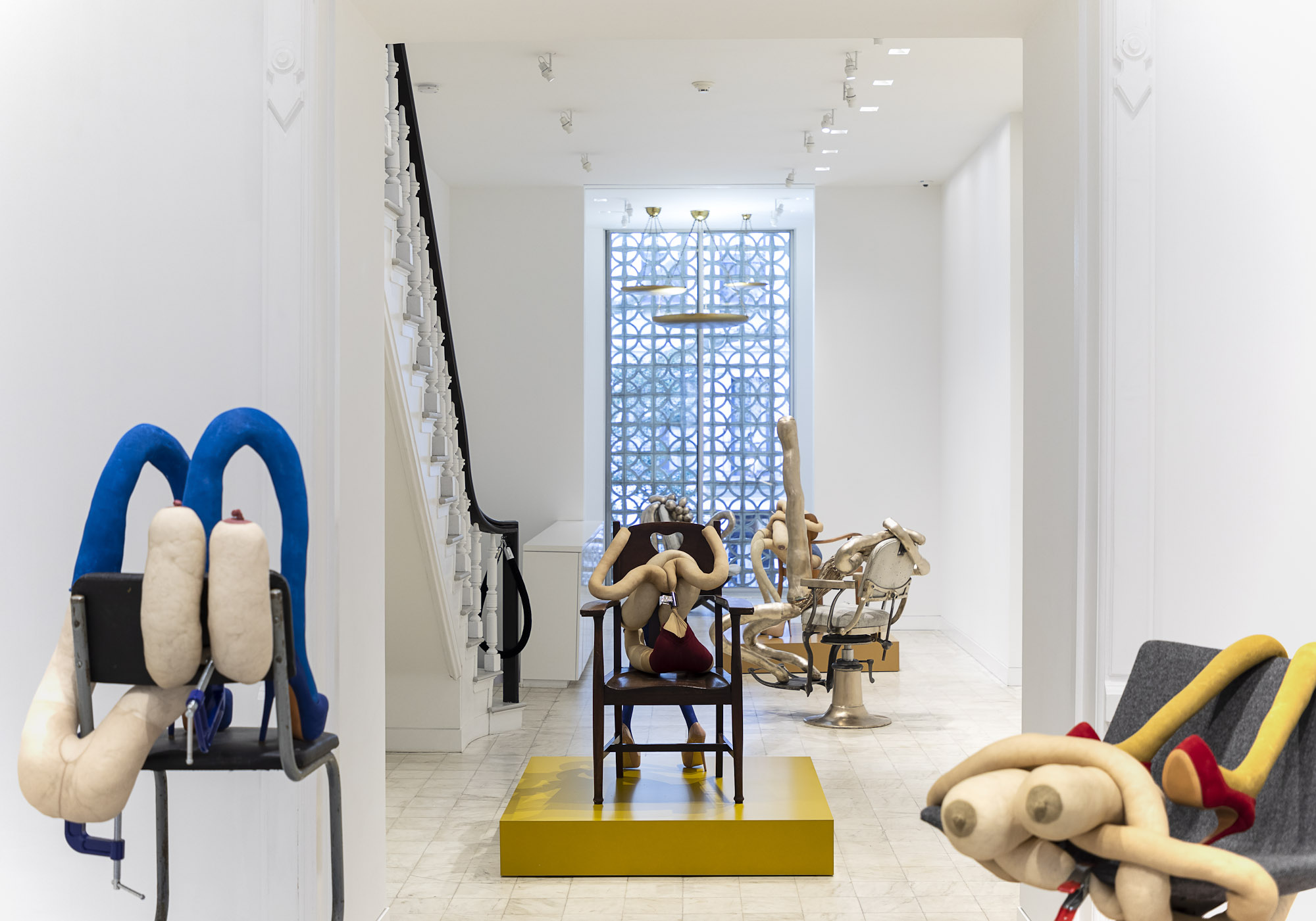 Installation view, Sarah Lucas: <i>HONEY PIE</i>, at Gladstone 64, New York, 2020